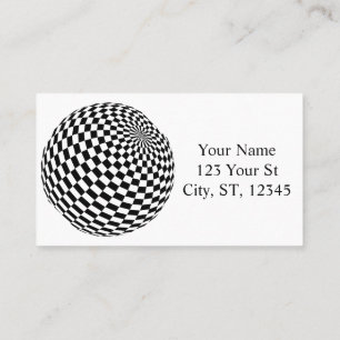 Black/White Chequered Globe Thunder_Cove Business Card