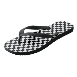 Black & White Chequered Jandals