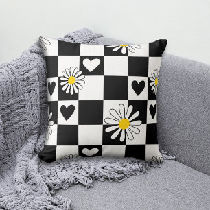 Black White Chequered Nursery Cushion