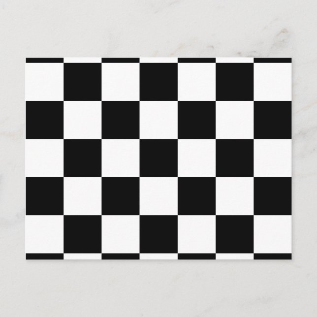 Black & White Chequered Pattern Postcard (Front)