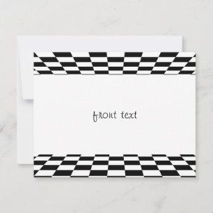 Black & White Chequered Perspective Invitation