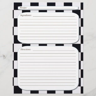 Black white chequered recipe page