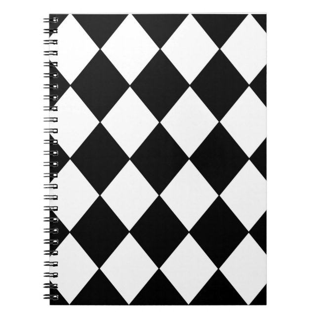 Black & White Chequered Spiral Notebook (Front)
