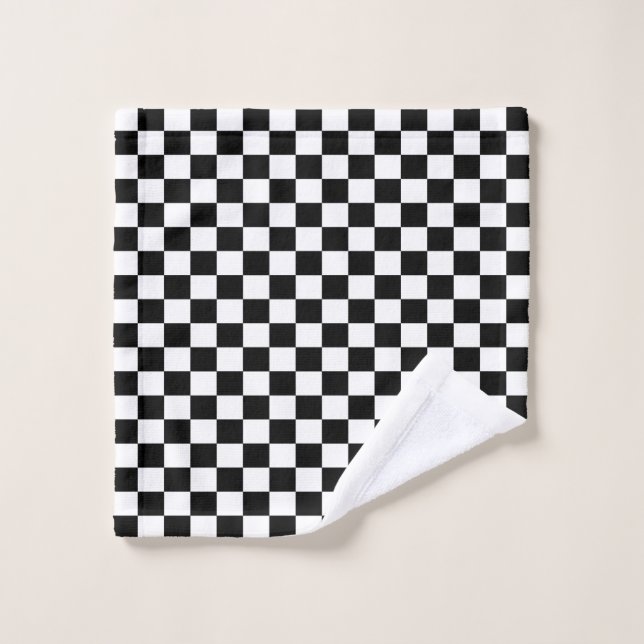 Black & White Chequered Wash Cloth (Wash Cloth)