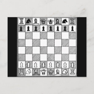 Black & White Chess Board Postcard