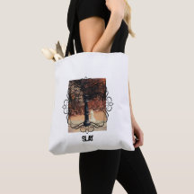 Black White Chess Tote Bag with King Slay  