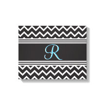 Black | White Chevron Gothic Zigzag Monogram