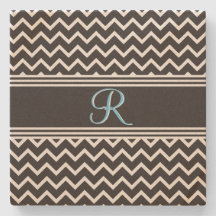 Black | White Chevron Gothic Zigzag Monogram