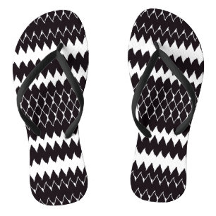 Black White Chevron Pattern Jandals