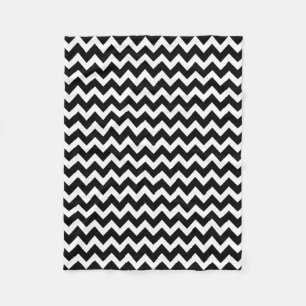 Black White Chevron Pattern Modern Fleece Blanket