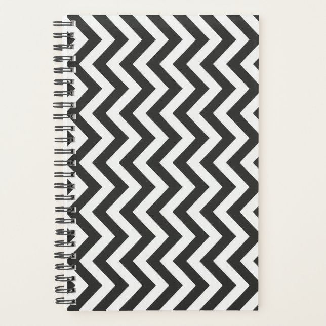 Black White Chevron Planner (Front)