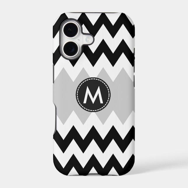 Black White Chevron Stripes Pattern (Back)