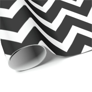 Black & White Chevron Zigzag Pattern Wrapping Paper
