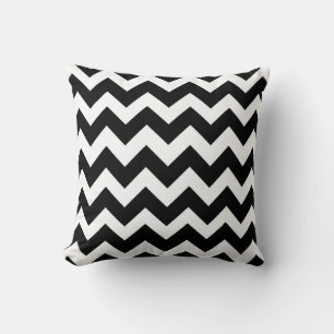 Black White Chevron Zigzap Pattern Cushion