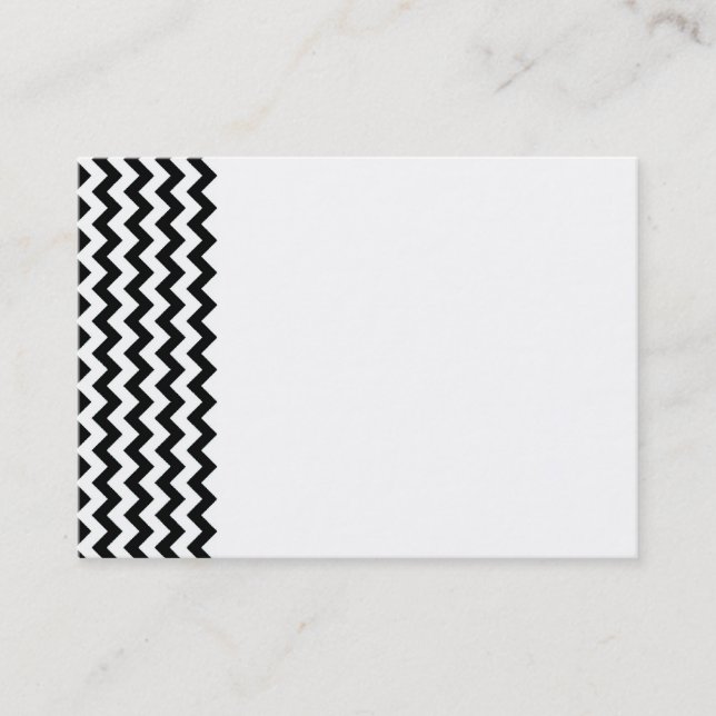 Black White Chevrons Business Card (Front)