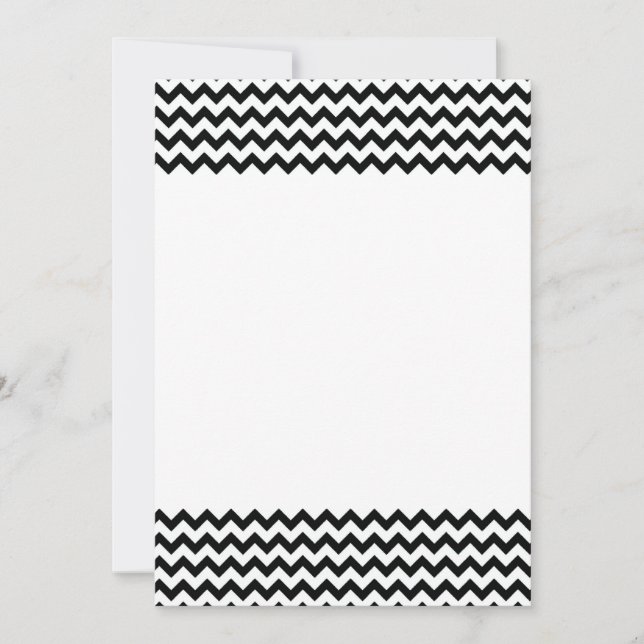 Black White Chevrons Invitation (Front)