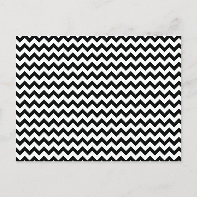 Black White Chevrons Postcard (Front)