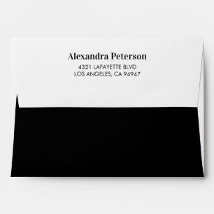 Black White Chic Birthday Envelope