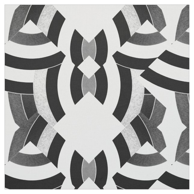 black/white chic contemporary chevrons fabric (Swatch)