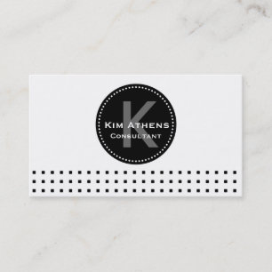 Black White Chic Squares Geometric Business Card