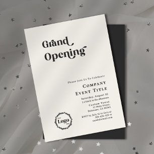 Black & White Chic Typography Grand Opening Invitation