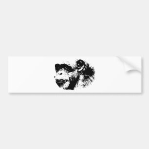 Black & White Chimpanzee Pop Art Bumper Sticker