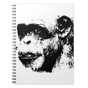 Black & White Chimpanzee Pop Art Notebook