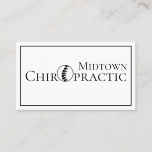 Black & White Chiropractic Chiropractor Health Business Card