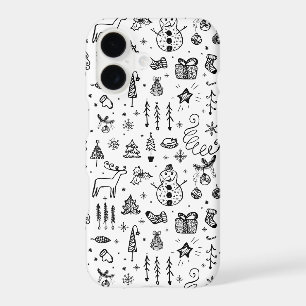 Black & White Christmas Icons Pattern – Cute 