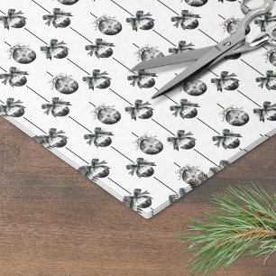 Black White Christmas Ornament Tissue Paper