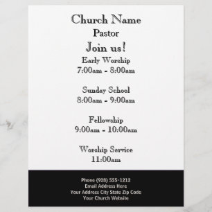 Black White Church Flyer, Join Us Services Flyer