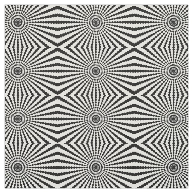 Black white circles optical illusion fun fabric (Swatch)