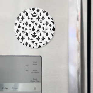 Black White Circus Clown Faces Halloween Fun Magnet