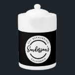Black White City Town Place Location Name Circle<br><div class="desc">Simple minimalist chic posh stye black and white place name inside black circle ring. Perfect design for home,  office and your business. Customise it with texts of your own choice.</div>