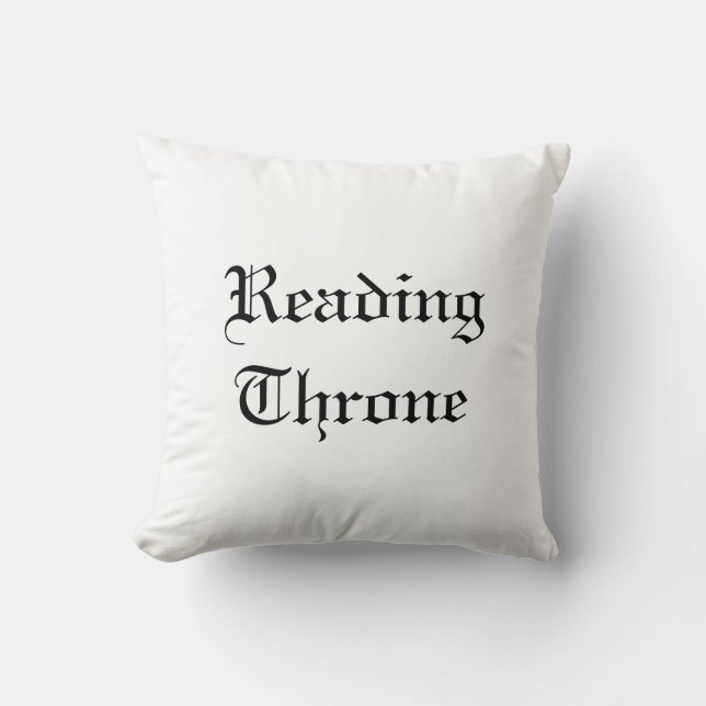 Black & white classic book lovers' throw pillow (Front)