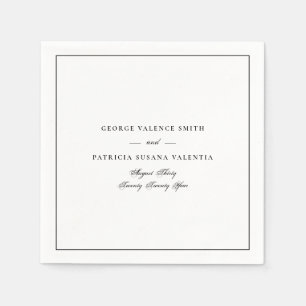 Black & White Classic Calligraphy Framed Wedding Napkin