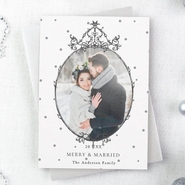 Black & White Classic Christmas 2 Photo    Holiday Card (Creator Uploaded)