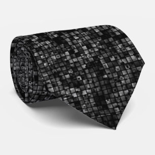 Black White Classic Disco Pattern Tie