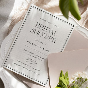 Black & White Classic Elegant Bridal Shower Invitation