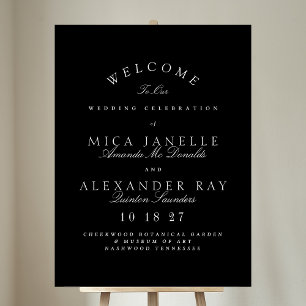 Black & White Classic Elegant Calligraphy Wedding Poster