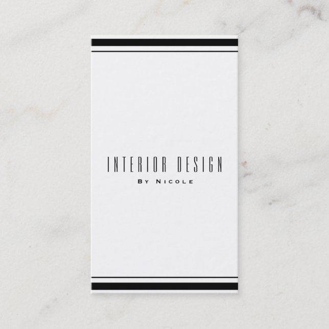 Black & White Classic Elegant Chic Minimal Modern Business Card (Front)