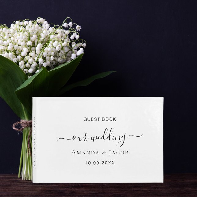 Black white classic elegant wedding guest book (Creator Uploaded)