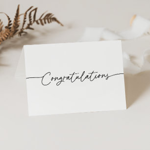 Black White Classic Folded Congratulations Thank You Card