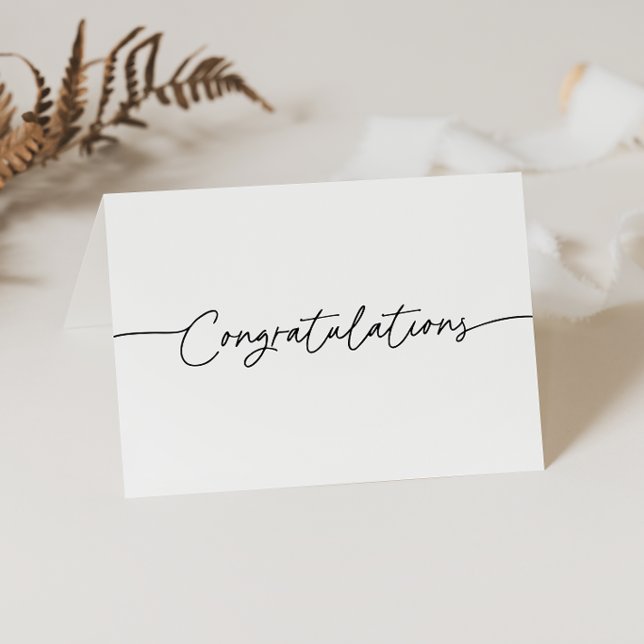 Black White Classic Folded Congratulations Thank You Card (Creator Uploaded)