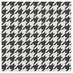 Black White Classic Houndstooth Check Fabric