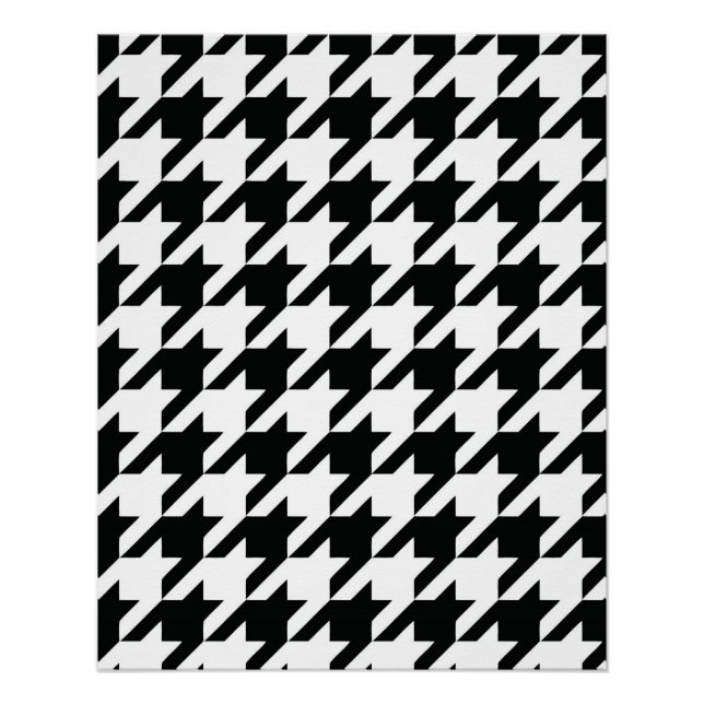 Black White Classic Houndstooth Check Poster (Front)