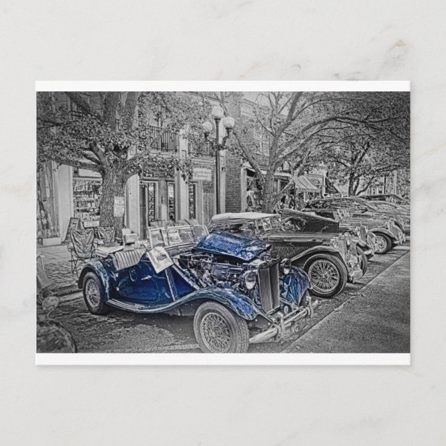 "Black White" "Classic MG" "Colour Splash" Postcard (Front)