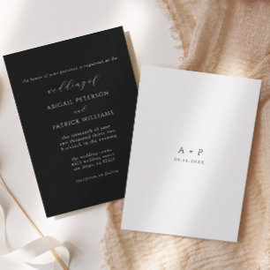 Black & White Classic Minimal Wedding Invitation