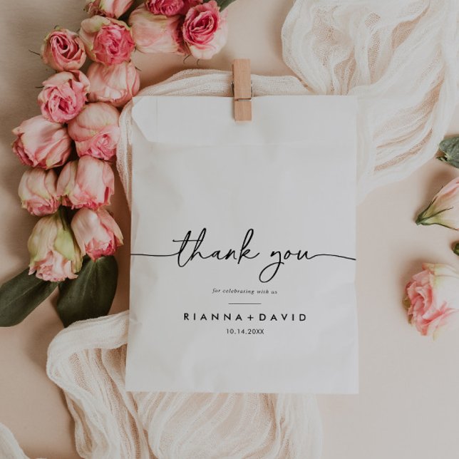 Black White Classic Thank You Wedding Favour Bags (Creator Uploaded)