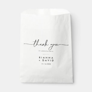 Black White Classic Thank You Wedding Favour Bags